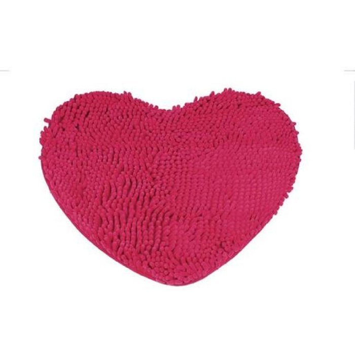Kingfansion Bedroom Door Mat Heart Shaped Carpet Fluffy Chenille Rug Cushion (Purple) N21