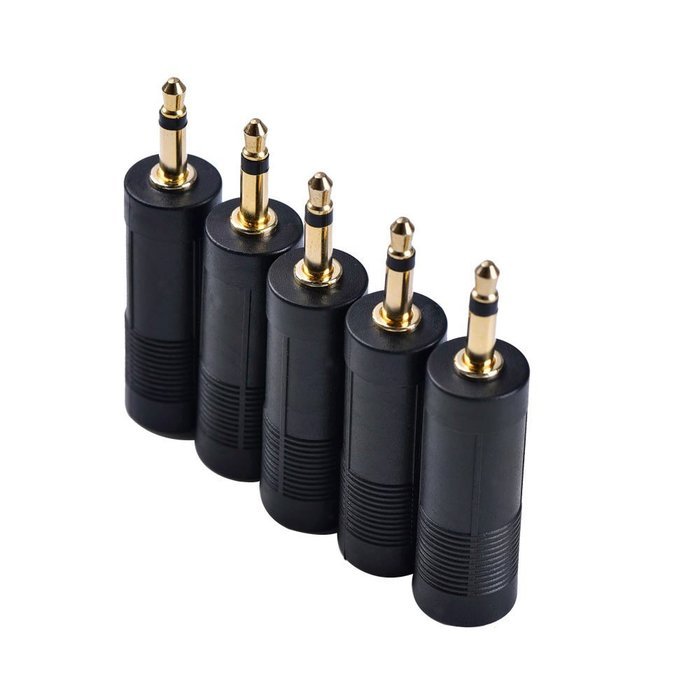 eBoot Stereo Jack Adapter 3.5 mm (1/ 8 Inch) Male to 6.35 mm (1/ 4 Inch) Female Audio Converter Adaptor, 5 Pieces N5
