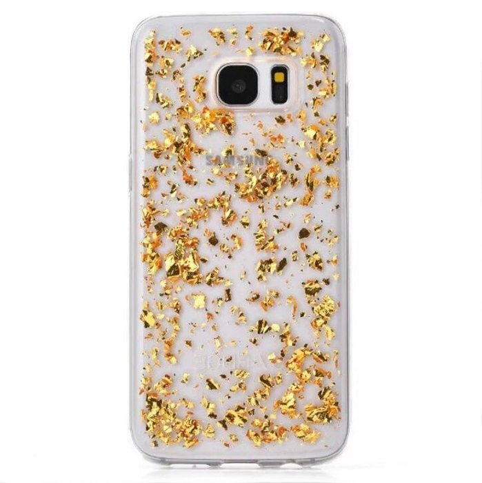 Galaxy S7 Edge Case,UZZO Luxury Sparkle Powder Paillette Bling Flexible TPU Bumper Case Protective Shell Rubber... N4