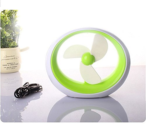 Fashion Round Simple USB Mini Fan Potable Battery Desktop Creative Colorful Fan With Three Leaves Cute Electric... N9