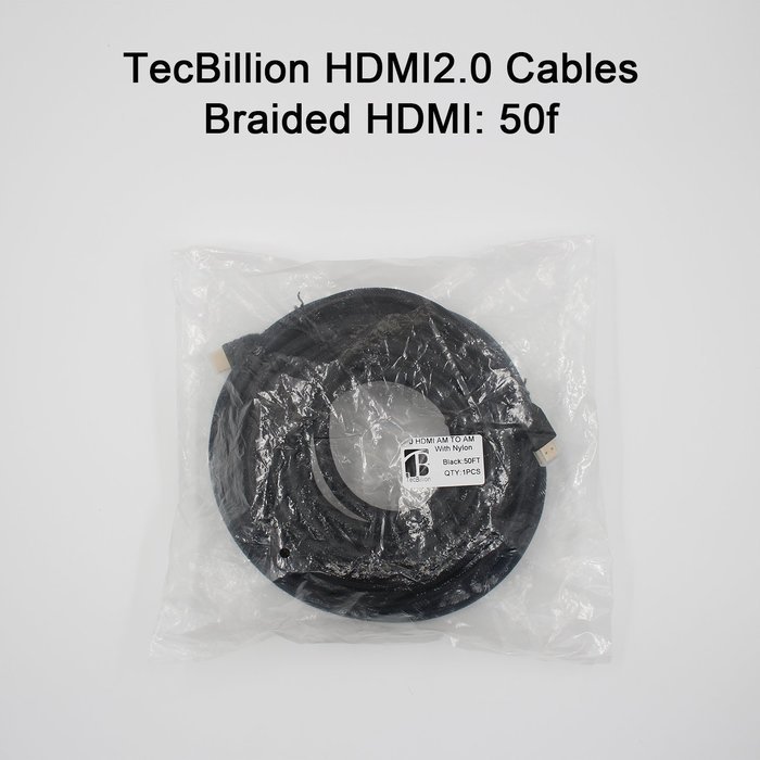 HDMI Cable, TecBillion High Speed CL3 Rated 2.0 HDMI Cable - Supports 4K, 3D and Audio Return, 10 Feet, Black