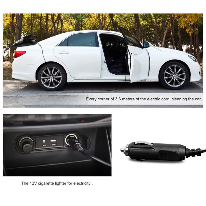 Car Vacuum Cleaner Funkoo Auto Vacuum Cleaner DC12-Volt Suction 3KPA Black Portable Cyclonic Handheld Vacuum Cleaner... N4