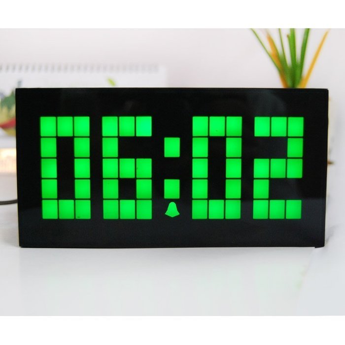 T Tocas Large Big Number LED Snooze Wall Desk Alarm Clock Thermometer Date Display (Blue) N20