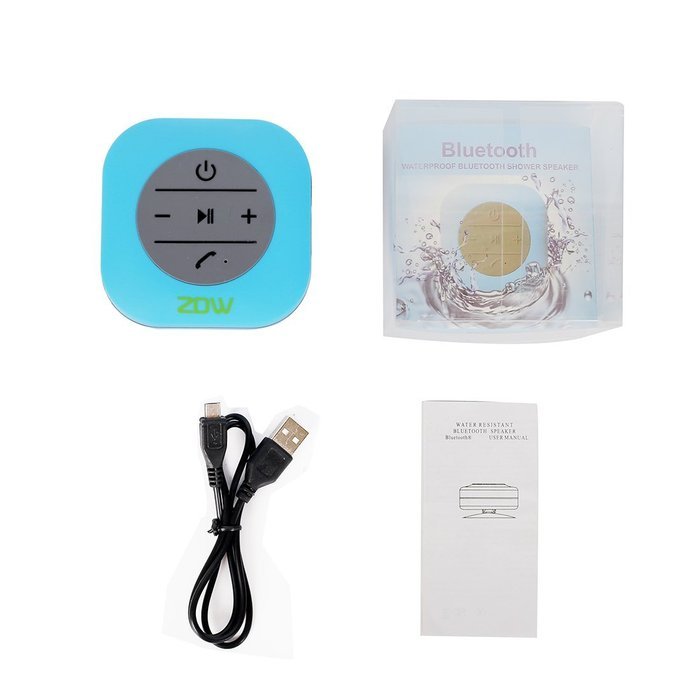 Wireless Bluetooth Shower Speaker , ZDW Outdoor 3.0 Waterproof Speakers with 3W Suction Cup Mic Hands-Free Speakerphone... N7