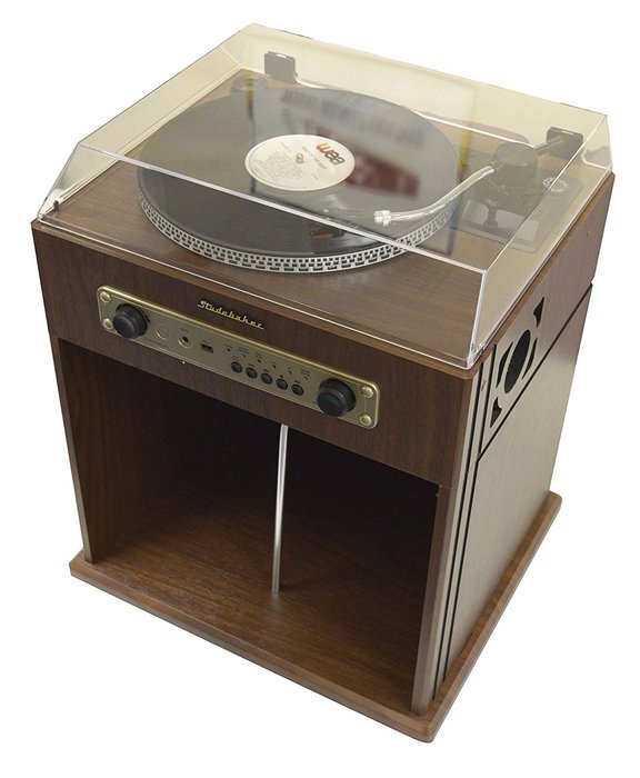 Studebaker Stereo Turntable with Bluetooth Receiver and Record Storage Compartment, SB6059 N2