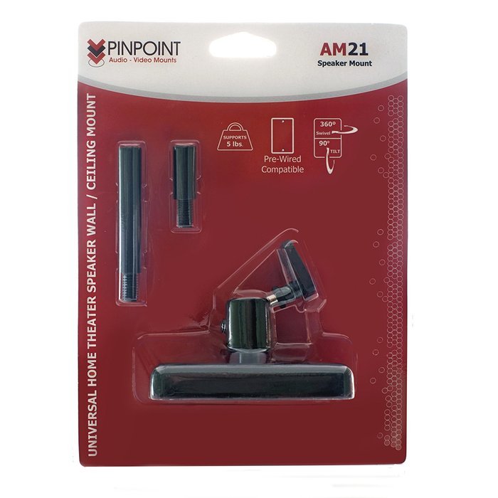 Pinpoint Mounts AM21-Black Universal Home Theater Speaker Wall Ceiling Mount with Electrical Box Installation... N7