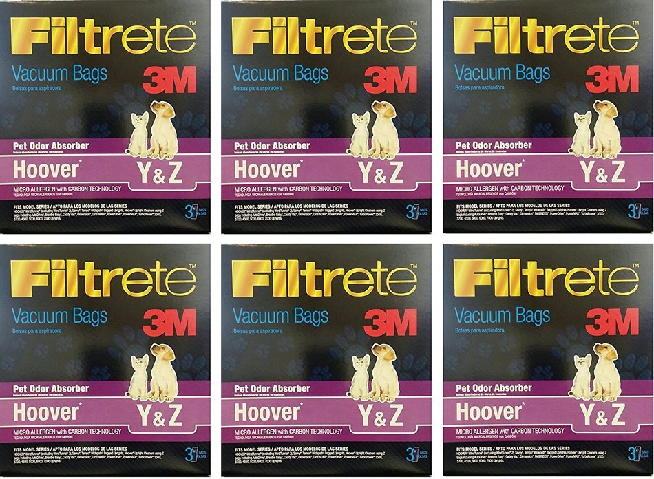 3M Hoover Pet Odor Absorber Vacuum Bags *Special 6 boxes = 18 BAGS* N2