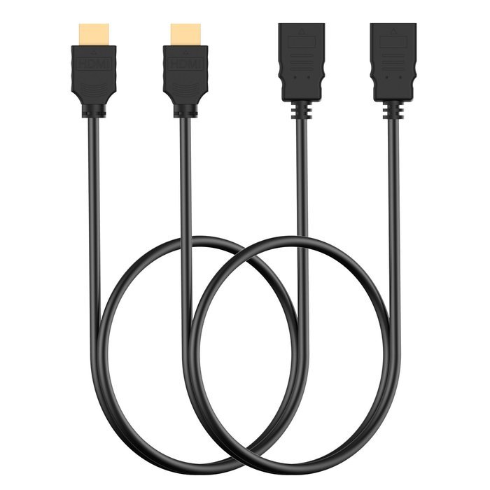 HDMI Extension Cable, Rankie 2-Pack High Speed HDMI Extension Cable Male to Female with Ethernet - 3 Feet (Black...
