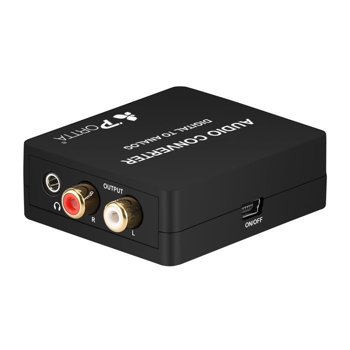 Portta PETDAS Digital Coaxial Toslink to Analog RCA L/R Audio Converter with 3.5mm Jack Support Headphone/Speaker... N5