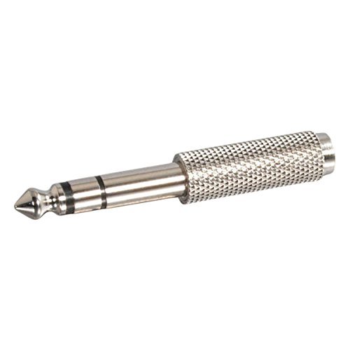 C2G / Cables To Go 40639 6.3mm Stereo Male to 3.5mm Stereo Female Adapter (Metallic Silver) N2