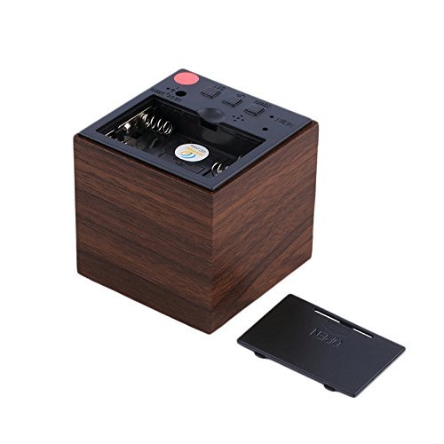 Modern Cube LED Alarm Clock Temperature Sounds Control Display Novelty Electronic Desktop Digital Classic Wooden... N2