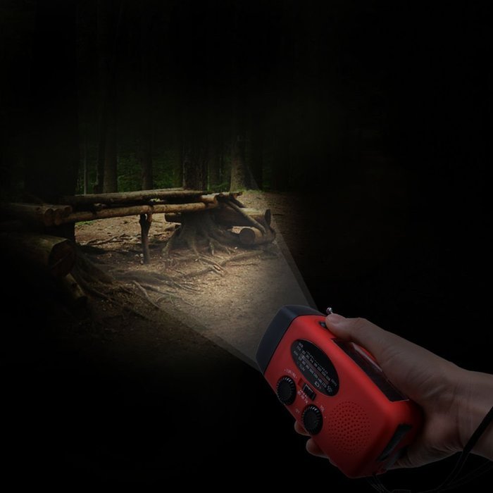 Weather radio hand crank LED Flashlight Charge Emergency Solar Hand Crank N4