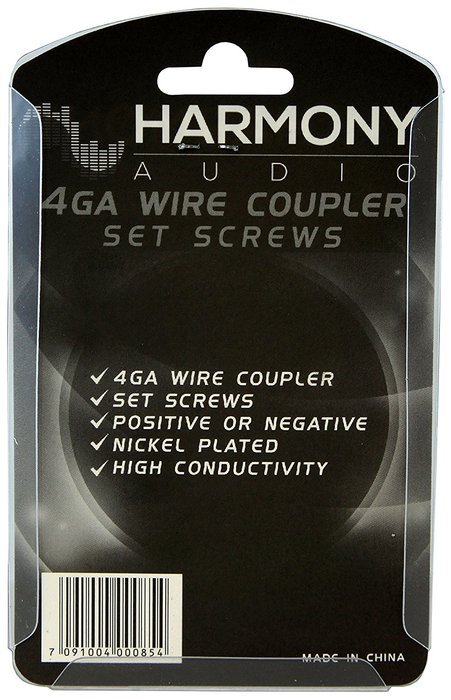 Harmony Audio HA-WC4 Car Stereo Power or Ground 4 Gauge Wire Splice Coupler - Nickel Plated N3