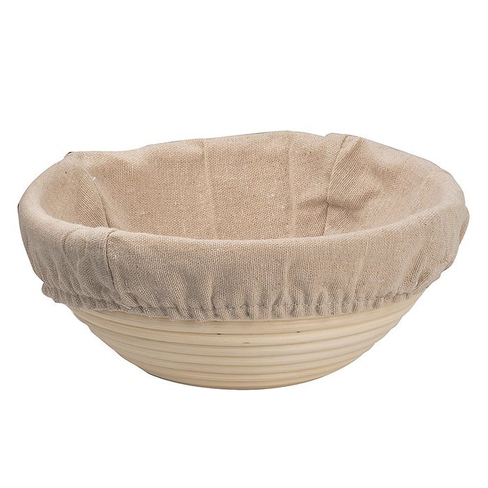 DOYOLLA 1pcs 8.5" Round Banneton Brotform Bread Dough Proofing Rising Rattan Basket & Liner N4