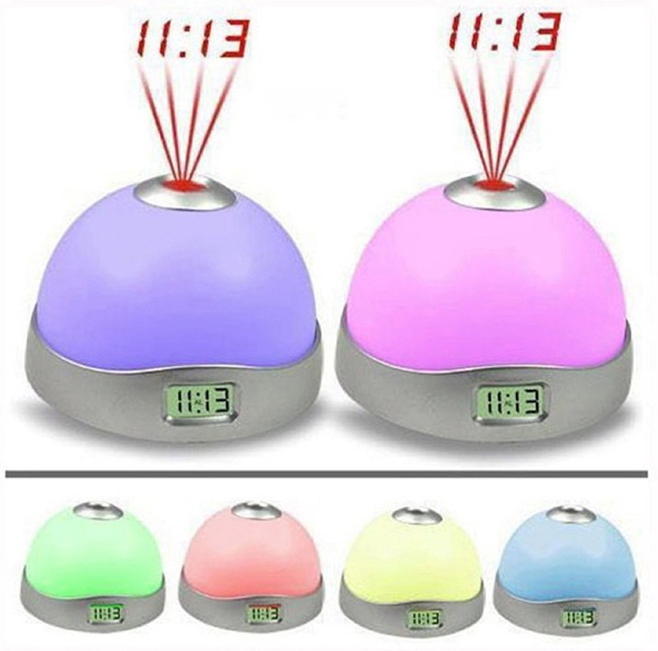 NEW! Hot sales Starry Digital Magic LED Projection Alarm Clock Night Light Color Changing horloge reloj despertador N5