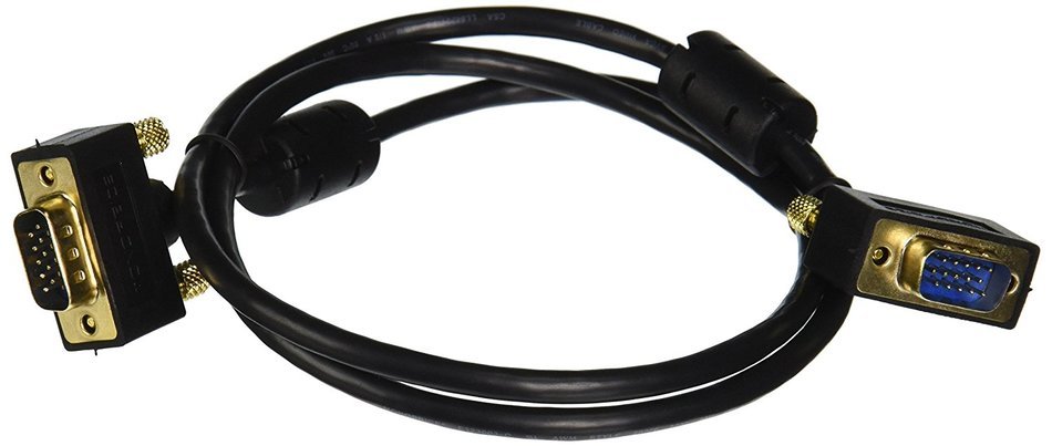 Monoprice 3ft Ultra Slim SVGA Super VGA 30/32AWG M/M Monitor Cable w/ ferrites (Gold Plated Connector) N2