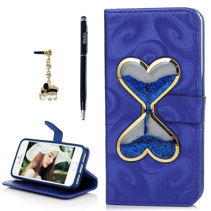 iPhone SE Case, iPhone 5/5S Case,YOKIRIN Stand Wallet Premium PU Leather with Handmade Flowing Glitter Liquid... N38