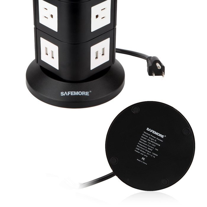 Power Strip, Safemore Smart 6-Outlet with 4-USB Surge Protection Power Socket 4000W 110-250V Worldwide Voltage... N7