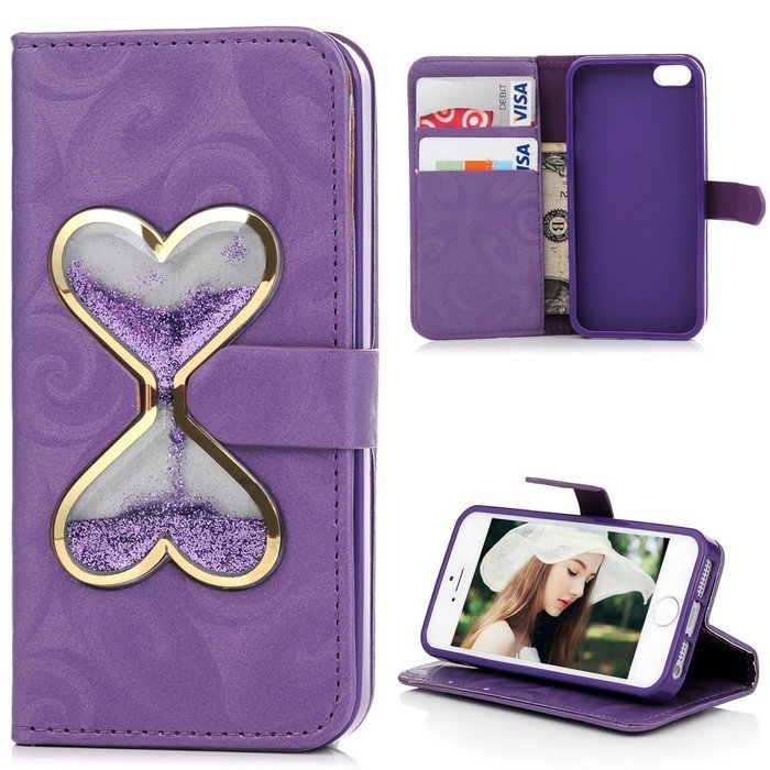 iPhone SE Case, iPhone 5/5S Case,YOKIRIN Stand Wallet Premium PU Leather with Handmade Flowing Glitter Liquid... N42
