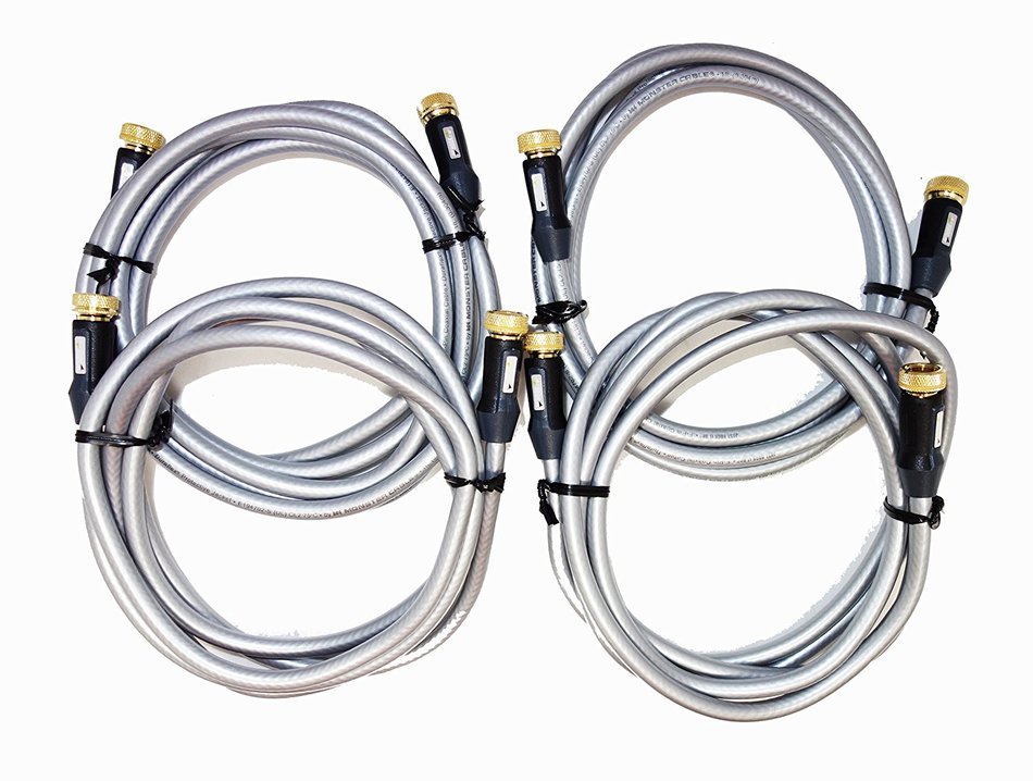4 Pack - Monster F-Pin 6 Foot Coaxial Video Cables (No Frills Packaging)