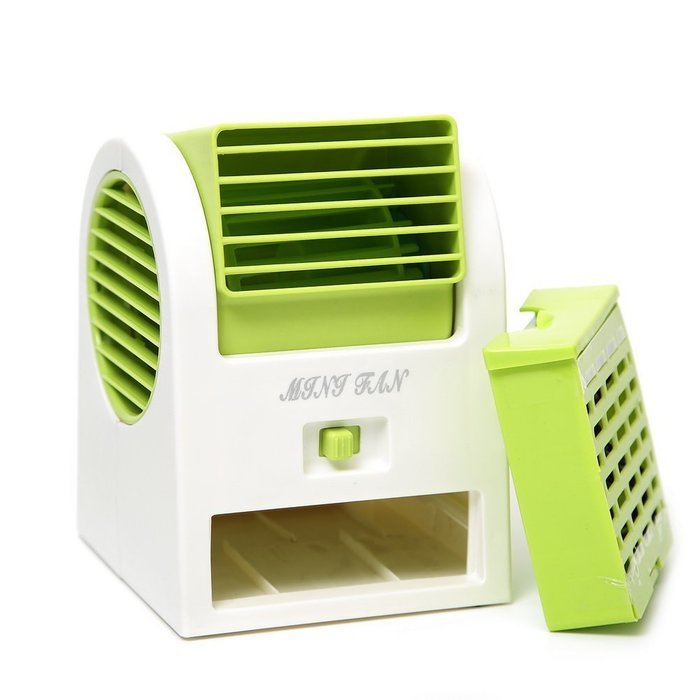 Water & Wood Adjustable Angles Scented USB Electric Air Conditioning Mini Fan Air Cooler Green N7