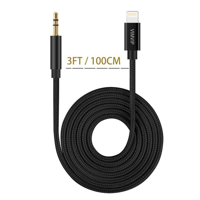 Lightning to 3.5mm Aux Audio Stereo Cable, VIMVIP Male to Male 3ft Nylon Auxiliary Audio Stereo Cable for iPhone... N2