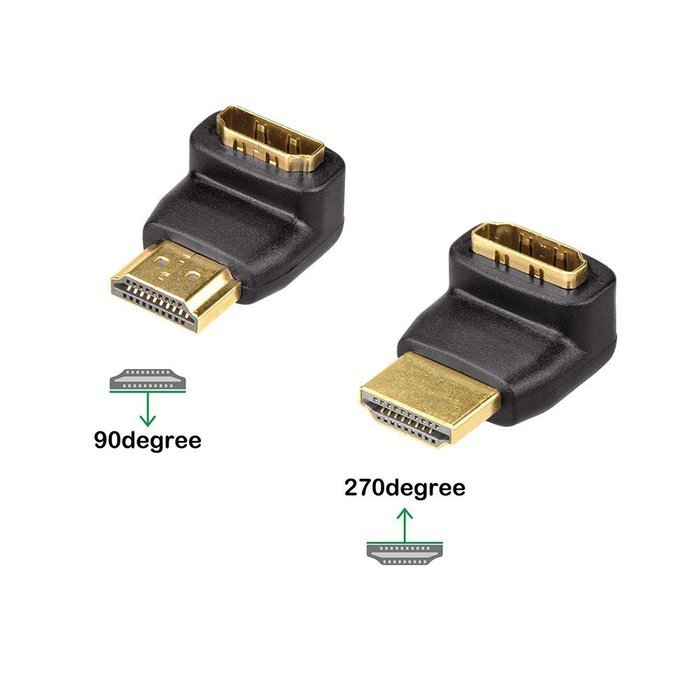 VCE Bundles 3D&4K Supported HDMI 90 Degree 270 Degree Male to Female Adapter,HDMI Female to Female Extension Adapter...