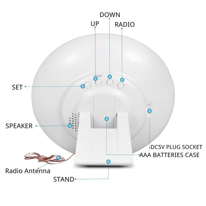 Sunrise Alarm Clock, BonyTek Wake Up Light Alarm Clock Radio Night Light Touch Control 4-Brightness Bedside Lamp... N4