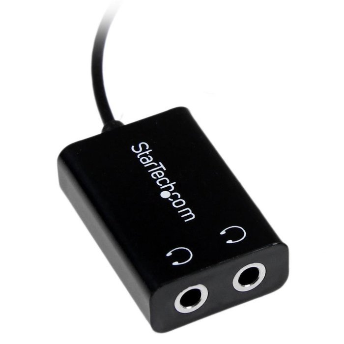 StarTech.com Black Slim Mini Jack Headphone Splitter Cable Adapter - 3.5mm Audio Mini Stereo Y Splitter - 3.5mm... N8