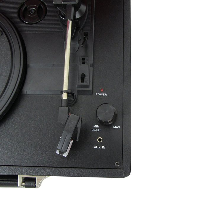 Keni Portable Turntable Suitcase USB Record Player, with Software for Ripping & Editing Audio,Black N6
