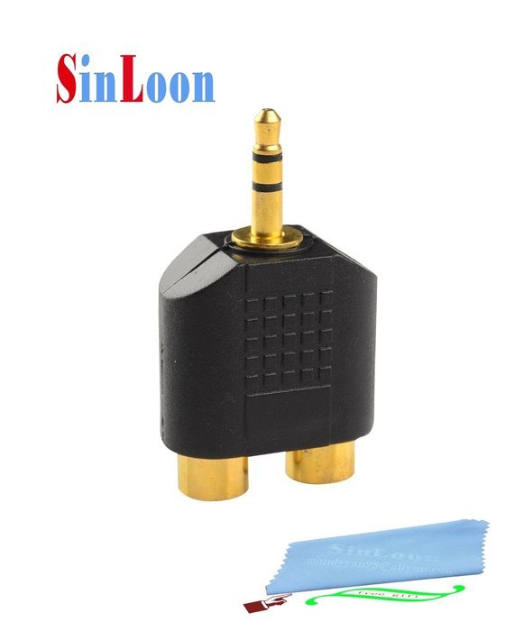 Gold Plated 3.5mm Stereo to 2-RCA Male to Female Adapter,Audio Splitter Adapter, Dual RCA Jack Adapter N2