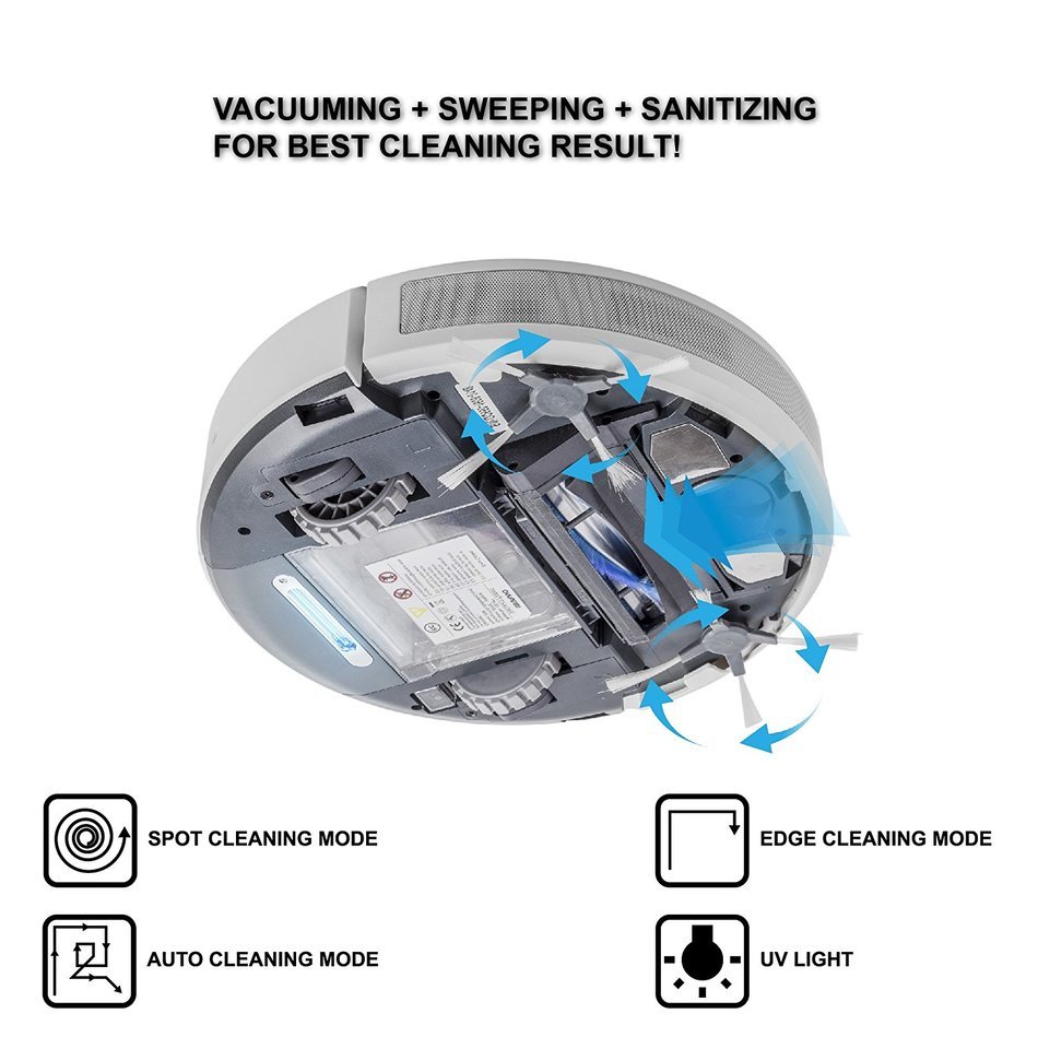 Infinuvo CleanMate QQ6 Robotic Vacuum Cleaner with HEPA Filter N14