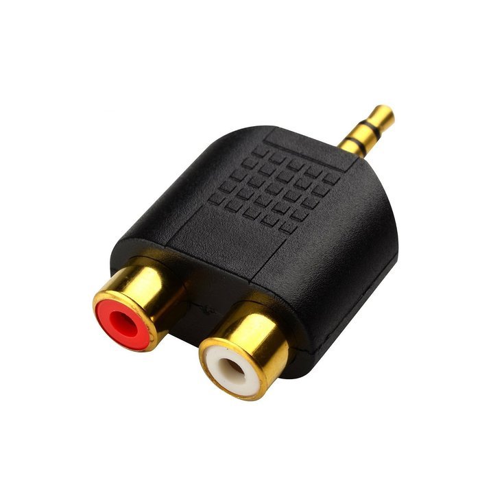 Gold Plated 3.5mm Stereo to 2-RCA Male to Female Adapter,Audio Splitter Adapter, Dual RCA Jack Adapter N3