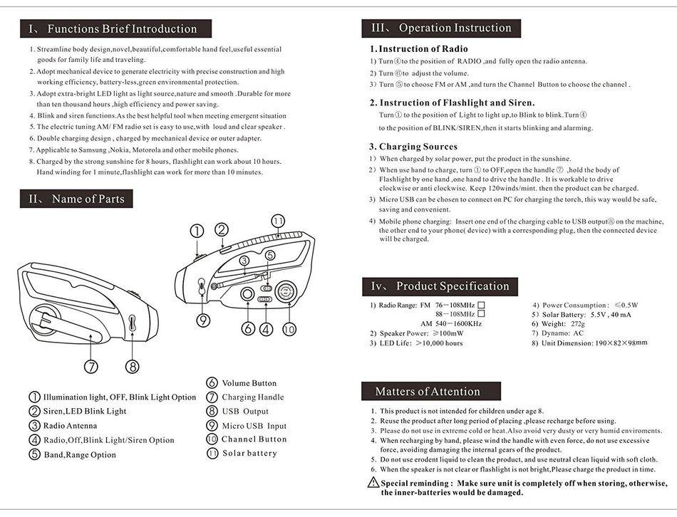 Portable Dynamo Solar Hand Crank Radio 3-Way Powered Solar Power,Dynamo Crank, Wind Up Emergency SOS AM/FM Alert... N4