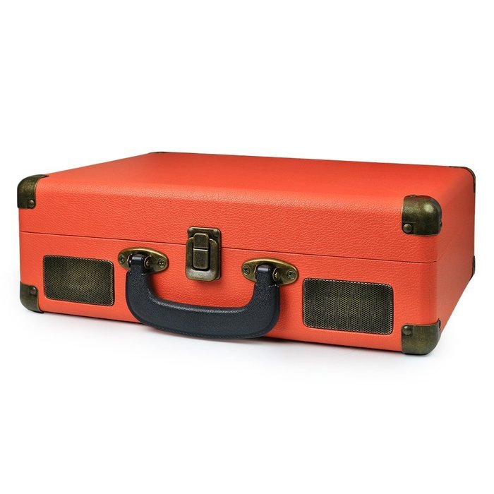 ProduTrend VinylPal Portable Record Turntable Suitcase w/ Built-In Battery - Orange N2
