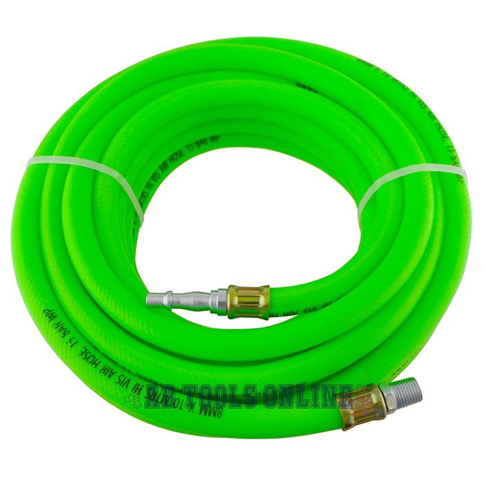 Airline Air Hose High Vis soft rubber 8mm 10m 33ft compressor hose AT875 by A B Tools N3