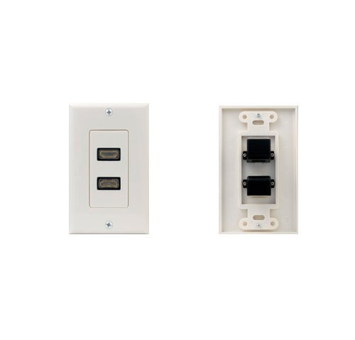 iMBAPrice - HDMI Pigtail Wall Plate Built-In Flexible Hi-Speed HDMI Cable with Ethernet Single Port (1 Port) White N4