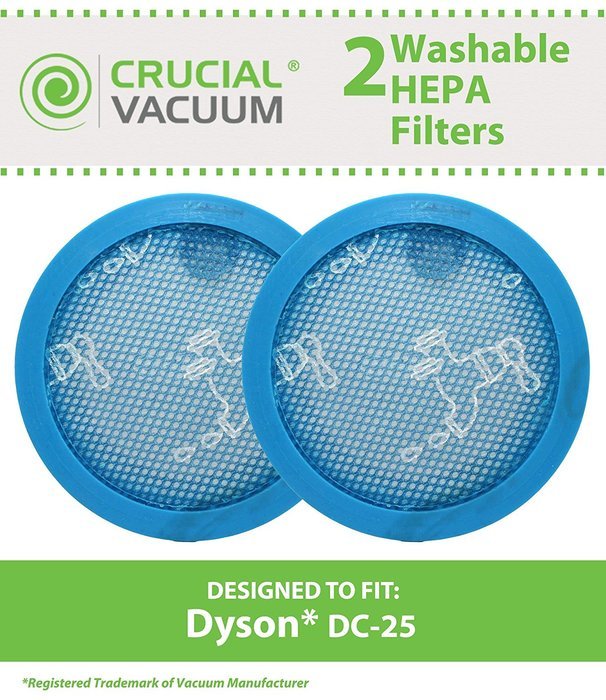 2 Dyson DC25 Lifetime Washable & Reusable HEPA Vacuum Cleaner Filters, Replaces Dyson Vacuum Part # 914790-01,...