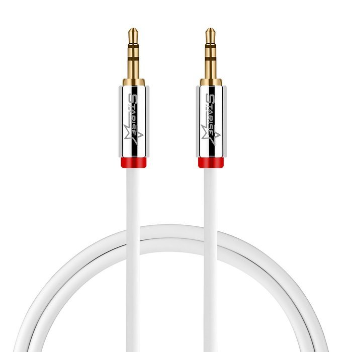 Starise Aux Cable 90 Degree 10 Feet - 3.5mm Male to Male Right Angle Stereo Audio Cable - Black N5
