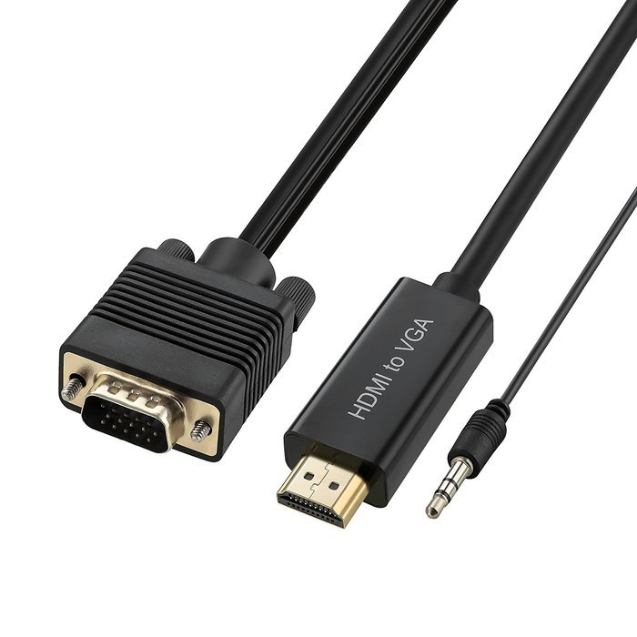 A-tech Ahdvgsy30-bk Is a 10ft Hdmi Male to VGA Male Converter Adapter Video Cable.this Hdmi to Vga Cable Often... N2