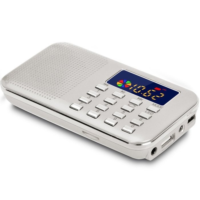 iMinker Mini Portable Digital AM/FM Radio Media Speaker MP3 Music Player Support TF Card/USB Port with LED Screen... N10