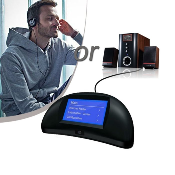 RG Wifi Internet Radio Adapter Color Display Screen With Slim Remote Controller Stations Receiver N5