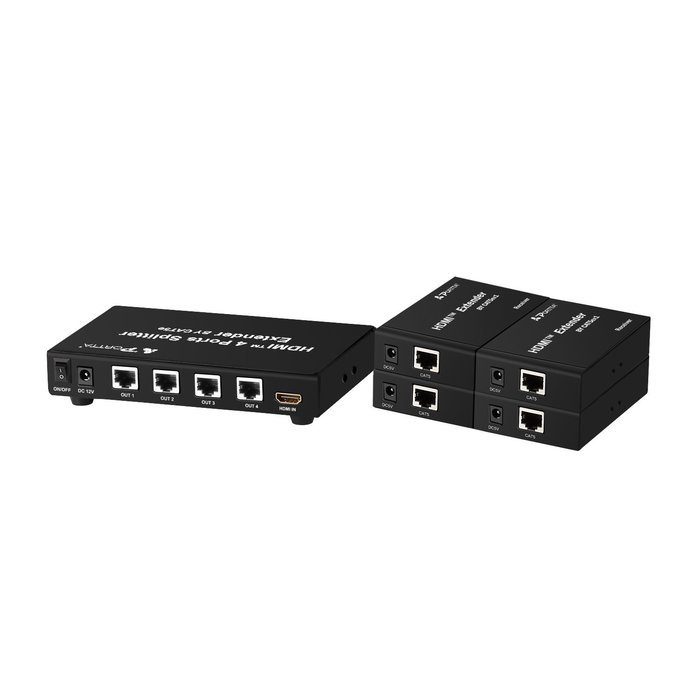 Portta 4PET0104 HDMI Splitter 4 Port 1x4 v1.4 with 340MHz and 4k x 2k support Full 3D Uncompressed Compressed... N9