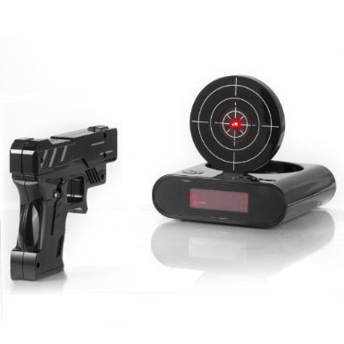 WAYCOM Newest Target Alarm Clock Creative Lock N'load Gun Alarm Clock Target Shooting Alarm Clock Target Toys... N6