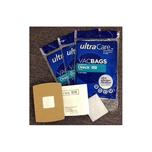 9 UltraCare Oreck Compact Canister Buster B (type BB) Ultra Allergen Filtration Vacuum Bags and 3 Micro Filters...