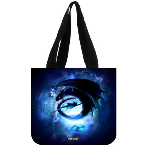 ARTSWOW Dragons Toothless How To Train Your Dragon Custom Personalize Cotton Canvas Tote Bag(2 Sides) N4