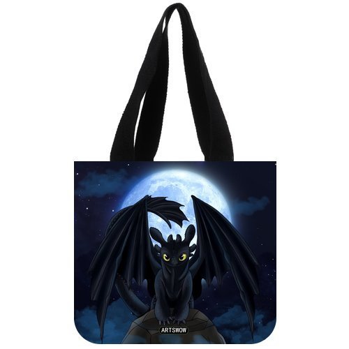 ARTSWOW Dragons Toothless How To Train Your Dragon Custom Personalize Cotton Canvas Tote Bag(2 Sides) N5