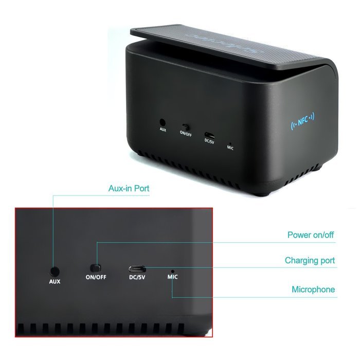 Selectec Bluetooth 4.1 Speaker Portable Wireless Hands Free Speakerphone Built in Microphone for Bluetooth Devices N8