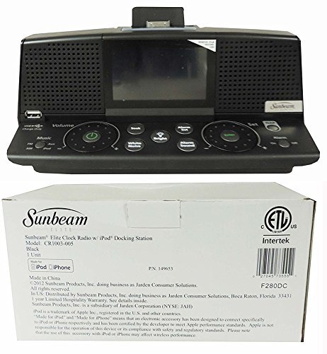 SUNBEAM ALARM CLOCK,RADIO,IPOD,AUX