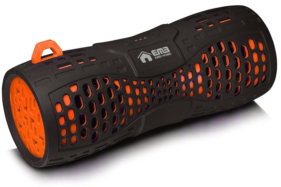 EMB ES900BT Water Resistant Super Loud Portable Bluetooth Speaker - Black On Orange N2
